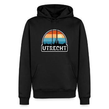 Utrecht Niederlande Flagge Skyline Reisesouvenir - Männer Premium Bio Hoodie - Schwarz - Vorne - Nico (187cm)