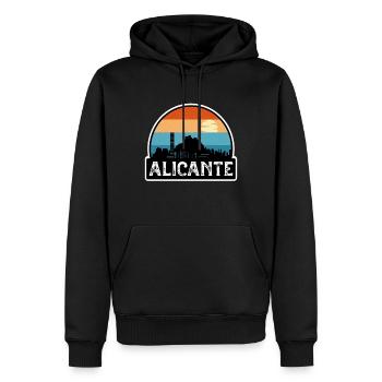Alicante Espagne Flag Skyline Souvenir de voyage - Sweat à capuche Premium bio Homme - noir - Devant - Nico (187cm)