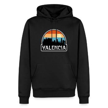 Valencia Spanien Flagge Skyline Reisesouvenir - Männer Premium Bio Hoodie - Schwarz - Vorne - Nico (187cm)