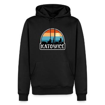 Katowice Pologne Flag Skyline Souvenir de voyage - Sweat à capuche Premium bio Homme - noir - Devant - Nico (187cm)