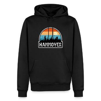 Hannover Deutschland Flagge Skyline Reisesouvenir - Männer Premium Bio Hoodie - Schwarz - Vorne - Nico (187cm)