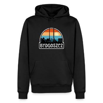 Bydgoszcz Pologne Flag Skyline Souvenir de voyage - Sweat à capuche Premium bio Homme - noir - Devant - Nico (187cm)