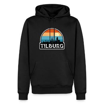 Tilburg Niederlande Flagge Skyline Reisesouvenir - Männer Premium Bio Hoodie - Schwarz - Vorne - Nico (187cm)