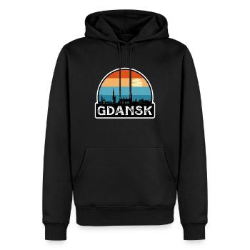 Danzig Polen Flagge Skyline Reisesouvenir - Männer Premium Bio Hoodie - Schwarz - Vorne - Nico (187cm)