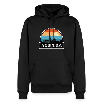 Breslau Polen Flagge Skyline Reisesouvenir - Männer Premium Bio Hoodie - Schwarz - Vorne - Nico (187cm)