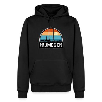 Nimègue Pays-Bas Flag Skyline Souvenir de voyage - Sweat à capuche Premium bio Homme - noir - Devant - Nico (187cm)