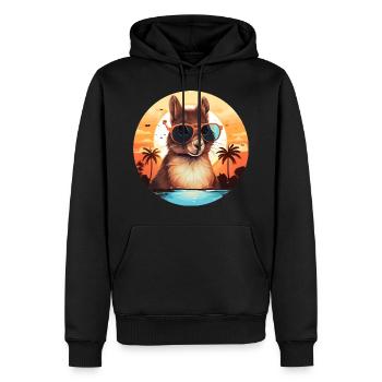 Cool squirrel silhouette at sunset - Men’s Premium Organic Hoodie - black - Front - Nico (187cm)