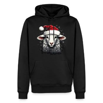 Moutons de Noël - Sweat à capuche Premium bio Homme - noir - Devant - Nico (187cm)