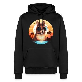 Cool squirrel silhouette, sunset with - Men’s Premium Organic Hoodie - black - Front - Nico (187cm)