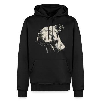 American Staffordshire Terrier - Sweat à capuche Premium bio Homme - noir - Devant - Nico (187cm)