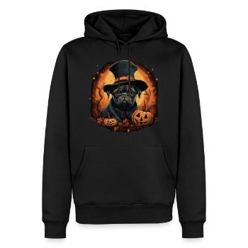Cute Halloween Pug - Men’s Premium Organic Hoodie - black - Front - Nico (187cm)