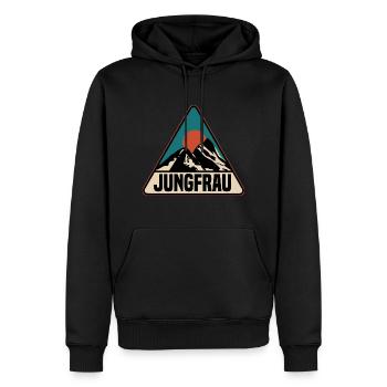 Jungfrau Schweiz - Männer Premium Bio Hoodie - Schwarz - Vorne - Nico (187cm)