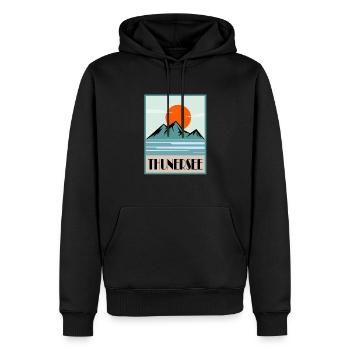 Thunersee - Männer Premium Bio Hoodie - Schwarz - Vorne - Nico (187cm)