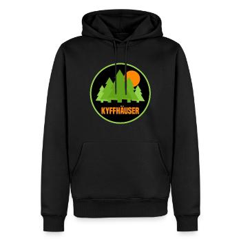Kyffhäuser - Männer Premium Bio Hoodie - Schwarz - Vorne - Nico (187cm)