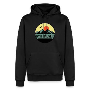Kyffhäuser - Männer Premium Bio Hoodie - Schwarz - Vorne - Nico (187cm)