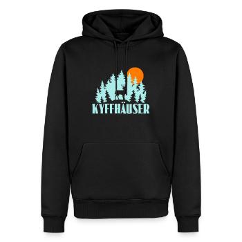 Kyffhäuser - Männer Premium Bio Hoodie - Schwarz - Vorne - Nico (187cm)