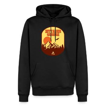 Zittauer Gebirge - Männer Premium Bio Hoodie - Schwarz - Vorne - Nico (187cm)