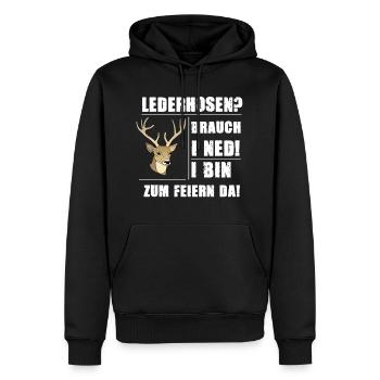 Lederhosen Brauch Ich Nicht I Ned Volksfest Outfit - Männer Premium Bio Hoodie - Schwarz - Vorne - Nico (187cm)