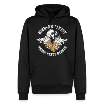 Bier Aktivist - Männer Premium Bio Hoodie - Schwarz - Vorne - Nico (187cm)
