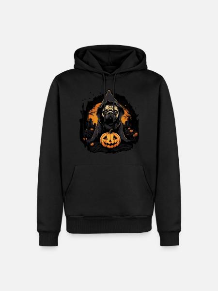 Niedlicher Halloween Mops - Männer Premium Bio Hoodie - Schwarz