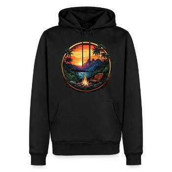 Wilderness Adventure amidst Tropical Forest - Men’s Premium Organic Hoodie - black - Front - Nico (187cm)