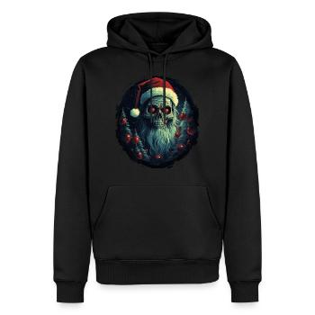 Zombie mit Weihnachtsmütze - Männer Premium Bio Hoodie - Schwarz - Vorne - Nico (187cm)