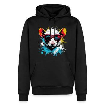 Coole Punk Ratte - Männer Premium Bio Hoodie - Schwarz - Vorne - Nico (187cm)
