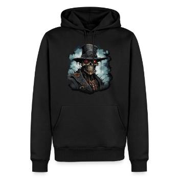 Steampunk Zombie Cowboy - Männer Premium Bio Hoodie - Schwarz - Vorne - Nico (187cm)