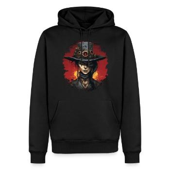 Emo Steampunk Fille - Sweat à capuche Premium bio Homme - noir - Devant - Nico (187cm)