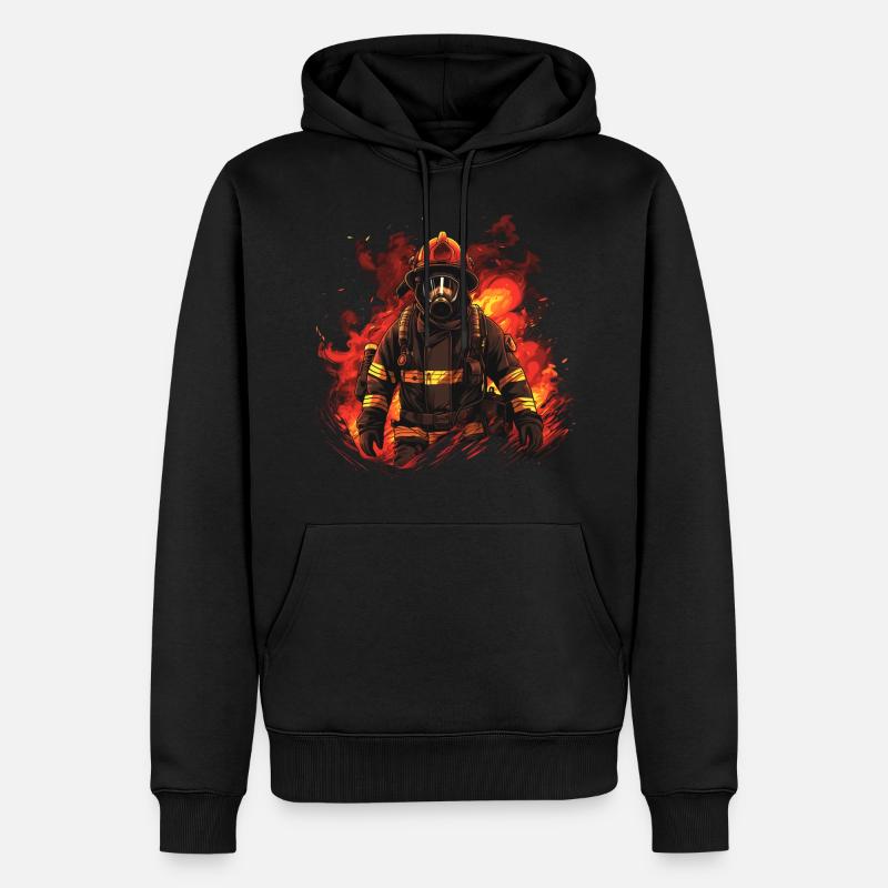 Pompier - Sweat à capuche Premium bio Homme - noir