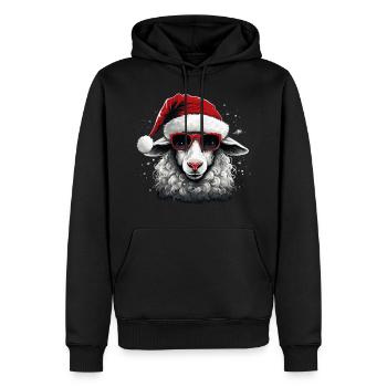 Moutons de Noël - Sweat à capuche Premium bio Homme - noir - Devant - Nico (187cm)