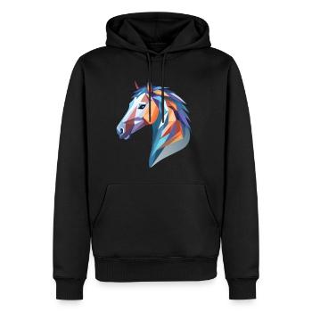 Pferdekopf - Männer Premium Bio Hoodie - Schwarz - Vorne - Nico (187cm)