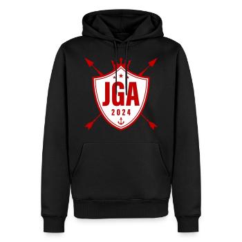Mallorca 2024 - Männer Premium Bio Hoodie - Schwarz - Vorne - Nico (187cm)