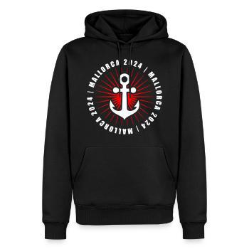 Mallorca 2024 Urlaub - Männer Premium Bio Hoodie - Schwarz - Vorne - Nico (187cm)