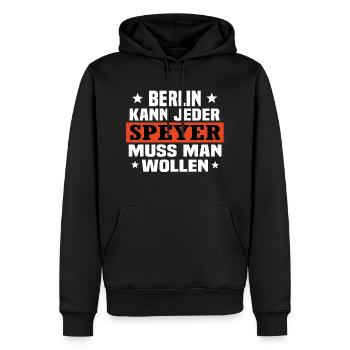Speyer - Männer Premium Bio Hoodie - Schwarz - Vorne - Nico (187cm)