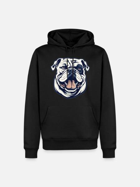 Coole Englische Bulldogge - Männer Premium Bio Hoodie - Schwarz