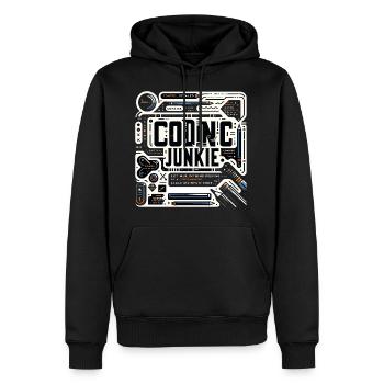 Accro au codage 11 - Sweat à capuche Premium bio Homme - noir - Devant - Nico (187cm)