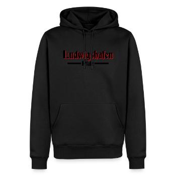 ludwigshafen - Männer Premium Bio Hoodie - Schwarz - Vorne - Nico (187cm)