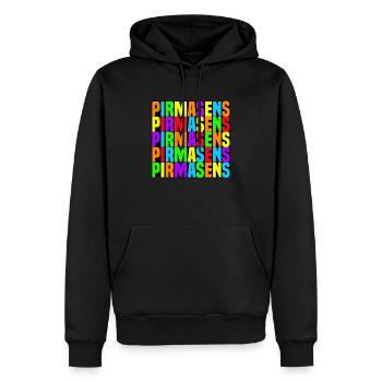 Pirmasens - Männer Premium Bio Hoodie - Schwarz - Vorne - Nico (187cm)