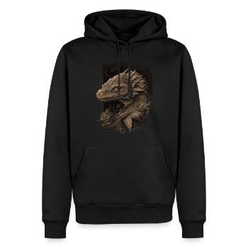 Kleiner Drachen - Männer Premium Bio Hoodie - Schwarz - Vorne - Nico (187cm)