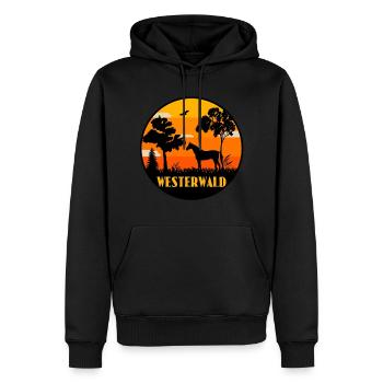 Westerwald - Männer Premium Bio Hoodie - Schwarz - Vorne - Nico (187cm)