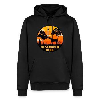 Westruper Heide - Männer Premium Bio Hoodie - Schwarz - Vorne - Nico (187cm)
