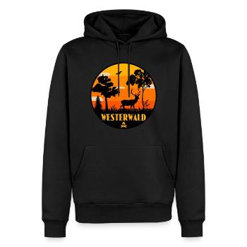 Westerwald - Männer Premium Bio Hoodie - Schwarz - Vorne - Nico (187cm)