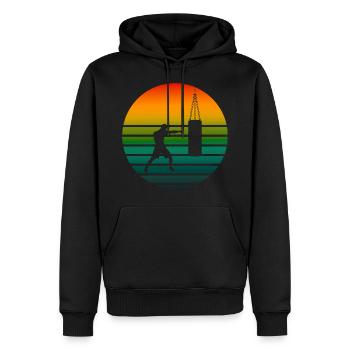 Boxen Vintage Boxsport Kampfsport - Männer Premium Bio Hoodie - Schwarz - Vorne - Nico (187cm)