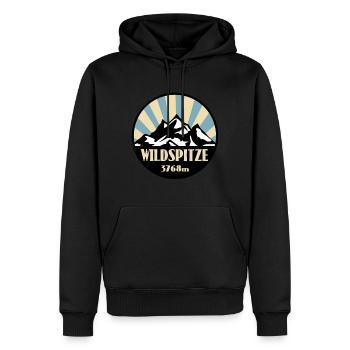 Wildspitze - Männer Premium Bio Hoodie - Schwarz - Vorne - Nico (187cm)