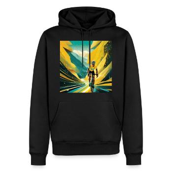 Autobahn zum Yellow Glory - Männer Premium Bio Hoodie - Schwarz - Vorne - Nico (187cm)