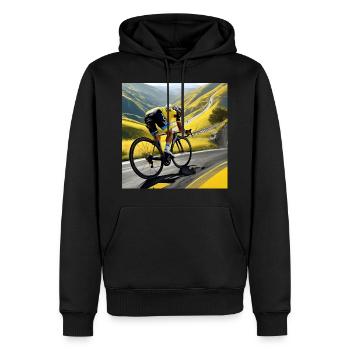 Der goldene Aufstieg: Racing Mountain Dreams - Männer Premium Bio Hoodie - Schwarz - Vorne - Nico (187cm)