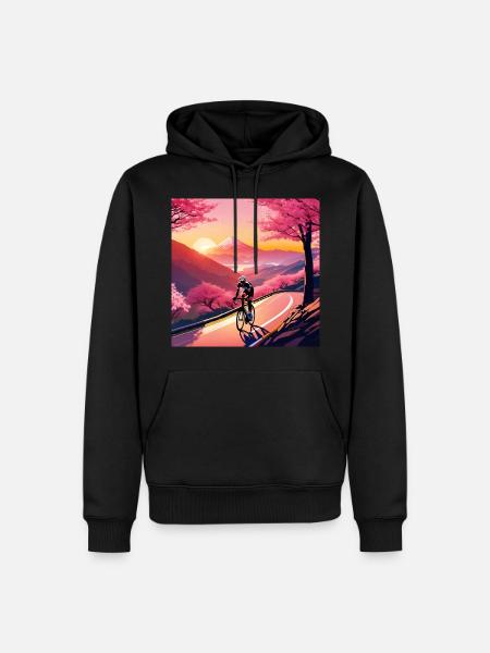 Kirschblütenzeit – Radtour - Männer Premium Bio Hoodie - Schwarz