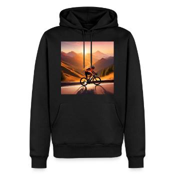Sunlit Summit Sprint - Men’s Premium Organic Hoodie - black - Front - Nico (187cm)