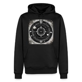 L’univers noir et blanc des fléchettes - Sweat à capuche Premium bio Homme - noir - Devant - Nico (187cm)